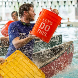 Canoeing in the pool